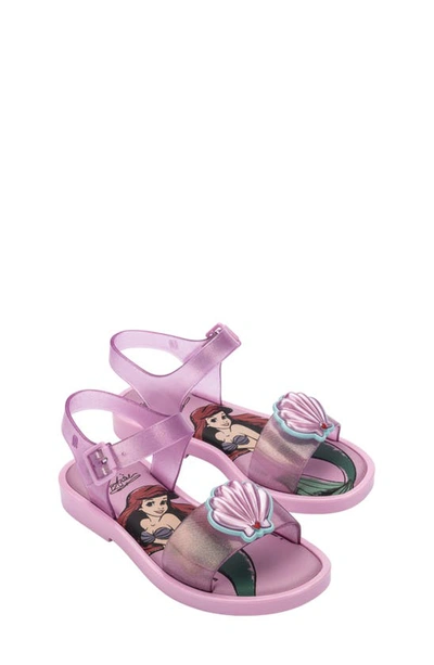 Shop Mini Melissa X Disney Mar Jelly Sandal In Pink Glitt