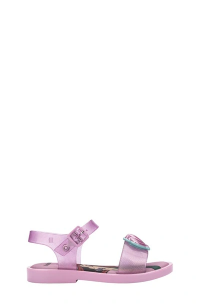 Shop Mini Melissa X Disney Mar Jelly Sandal In Pink Glitt