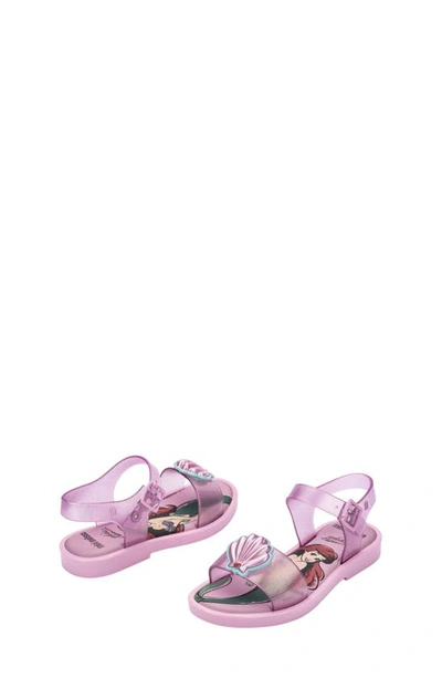 Shop Mini Melissa X Disney Mar Jelly Sandal In Pink Glitt