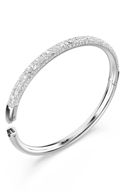 Shop Swarovski Meteora Hinge Bangle In Silver