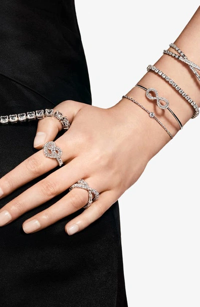 Swarovski Hyperbola Infinity Ring In Silver