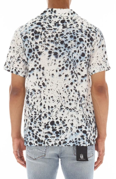 Shop Cult Of Individuality Animal Spot Short Sleeve Cotton Button-up Shirt In White