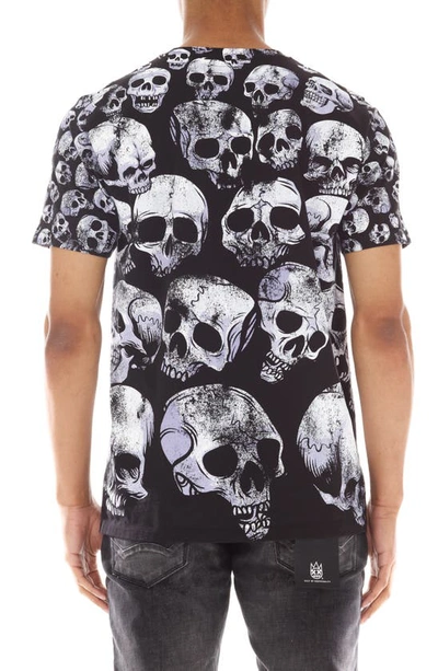 Shop Cult Of Individuality Skull Print Cotton T-shirt In Tie Dye