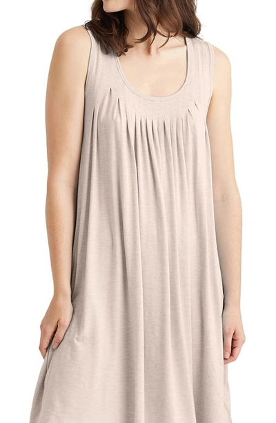 Shop Papinelle Kate Pleated Knit Nightgown In Mushroom