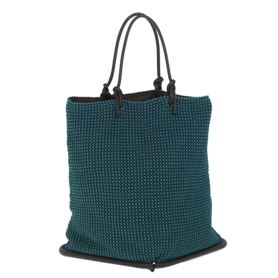 Shop Bottega Veneta Blue Leather Tote Bag ()
