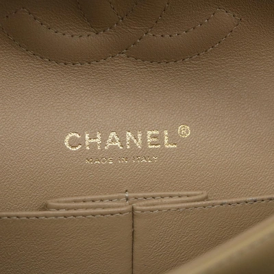Pre-owned Chanel Classic Flap Beige Canvas Shoulder Bag ()