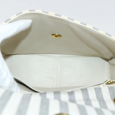 Pre-owned Chanel Flap Bag White Canvas Shoulder Bag ()