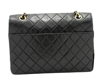 Pre-owned Chanel Half Moon Black Leather Shoulder Bag ()