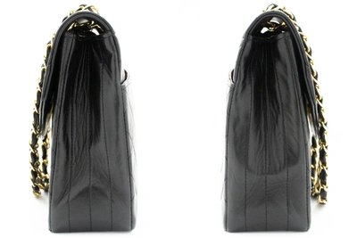 Pre-owned Chanel Half Moon Black Leather Shoulder Bag ()