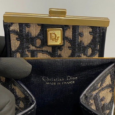 Shop Dior Oblique Beige Canvas Wallet  ()