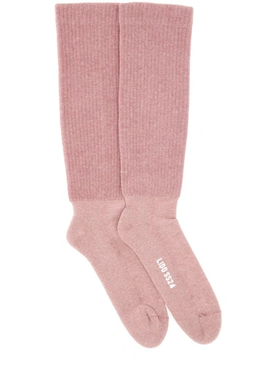 Shop Rick Owens Knitted Socks In Pink