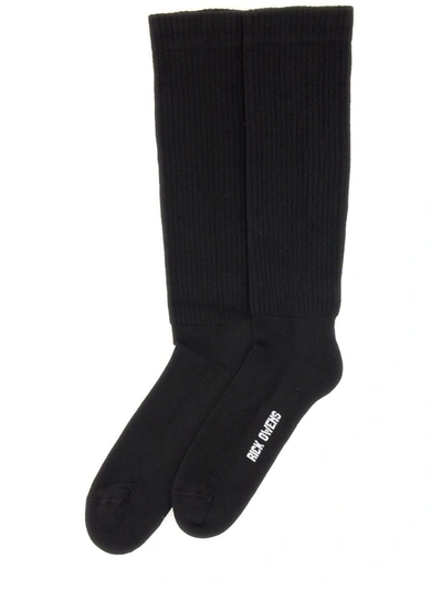 Shop Rick Owens Knitted Socks In Black