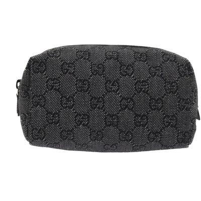 Shop Gucci Cosmetic Pouch Black Canvas Clutch Bag ()