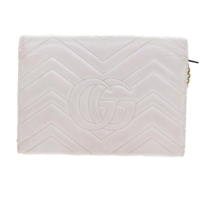 Shop Gucci Gg Marmont White Leather Shoulder Bag ()