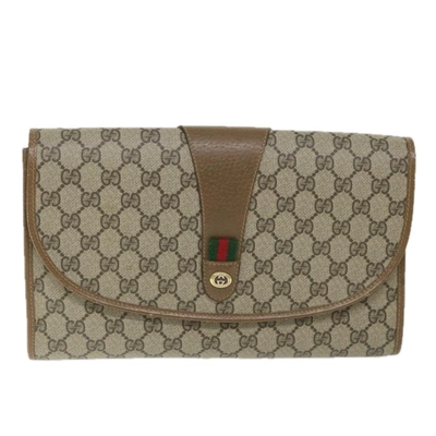 Shop Gucci Gg Supreme Beige Canvas Clutch Bag ()