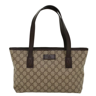 Shop Gucci Gg Supreme Beige Canvas Tote Bag ()
