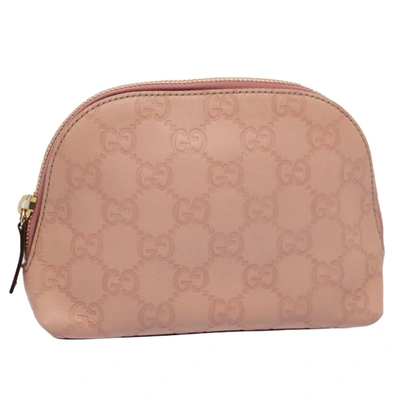 Shop Gucci Ssima Pink Canvas Clutch Bag ()