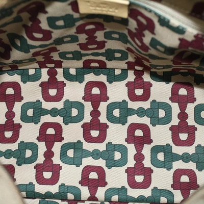 Shop Gucci Hobo Grey Canvas Shoulder Bag ()