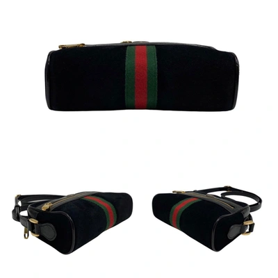 Shop Gucci Ophidia Black Leather Shoulder Bag ()
