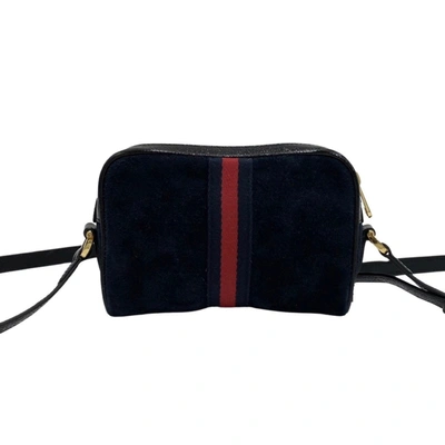 Shop Gucci Ophidia Black Suede Shoulder Bag ()