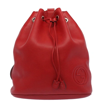 Shop Gucci Soho Red Leather Backpack Bag ()