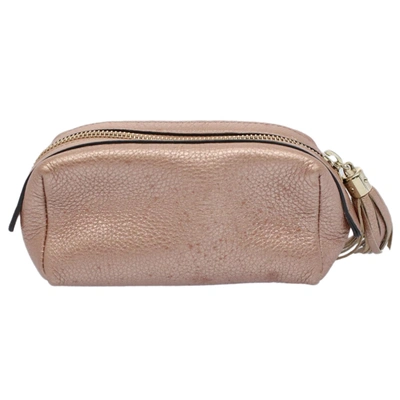Shop Gucci Soho Pink Leather Clutch Bag ()