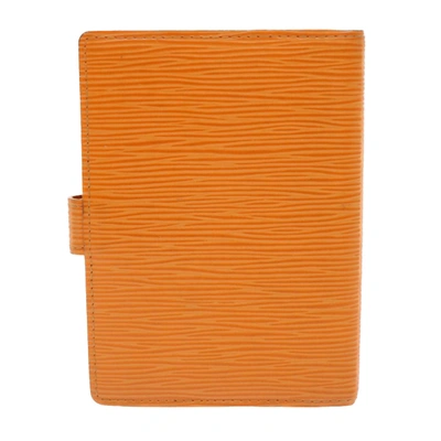 Pre-owned Louis Vuitton Agenda Pm Orange Leather Wallet  ()