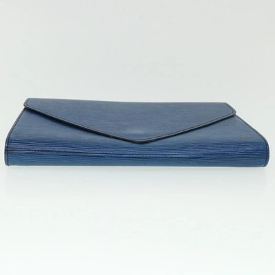 Pre-owned Louis Vuitton Art Déco Blue Leather Clutch Bag ()