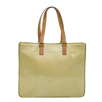 Pre-owned Louis Vuitton Columbus Beige Patent Leather Tote Bag ()
