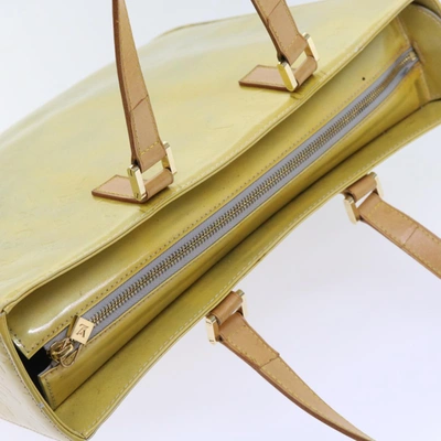 Pre-owned Louis Vuitton Columbus Yellow Patent Leather Tote Bag ()