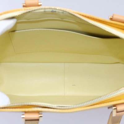 Pre-owned Louis Vuitton Columbus Yellow Patent Leather Tote Bag ()