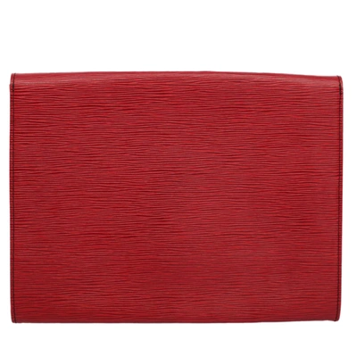 Pre-owned Louis Vuitton Jena Red Leather Clutch Bag ()