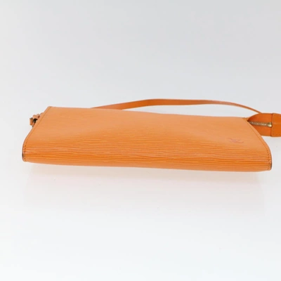Pre-owned Louis Vuitton Pochette Accessoire Orange Leather Clutch Bag ()