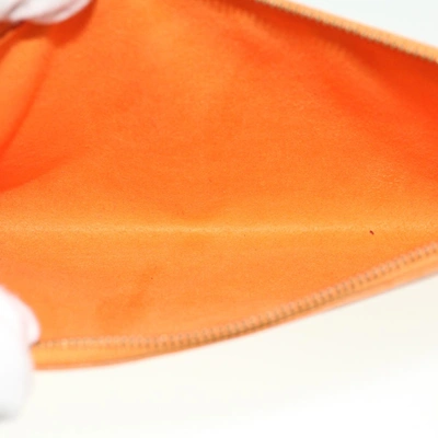 Pre-owned Louis Vuitton Pochette Accessoire Orange Leather Clutch Bag ()