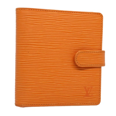 Pre-owned Louis Vuitton Porte Billet Orange Leather Wallet  ()