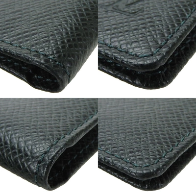 Pre-owned Louis Vuitton Porte Carte Double Green Leather Wallet  ()