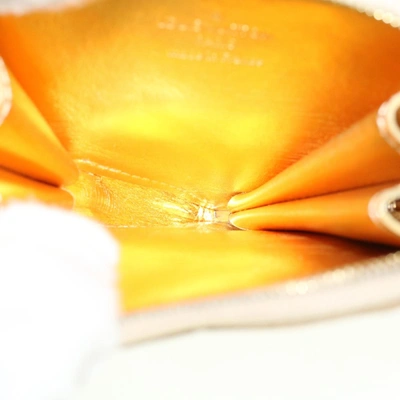 Pre-owned Louis Vuitton Porte Monnaie Coeur Gold Patent Leather Wallet  ()