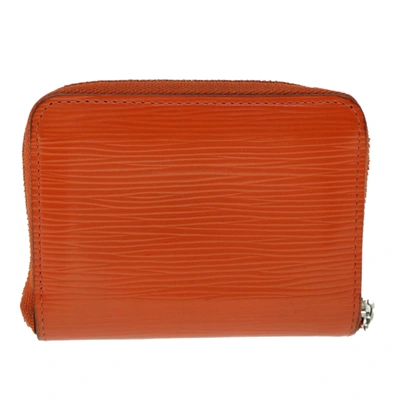 Pre-owned Louis Vuitton Porte Monnaie Zippy Orange Leather Wallet  ()