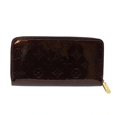 Pre-owned Louis Vuitton Portefeuille Zippy Burgundy Patent Leather Wallet  ()