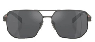 Shop Prada Ps 51zs 19k60a Navigator Sunglasses In Grey
