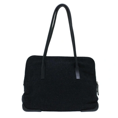 Shop Prada Black Wool Shoulder Bag ()