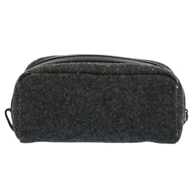 Shop Prada Grey Wool Clutch Bag ()