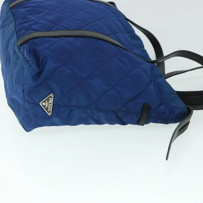 Shop Prada Re-nylon Blue Synthetic Tote Bag ()