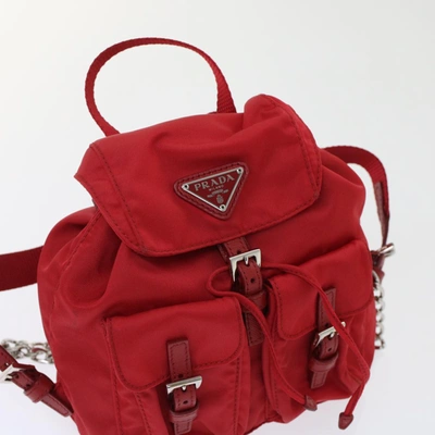 Shop Prada Re-nylon Red Synthetic Backpack Bag ()