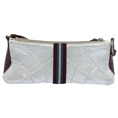 Shop Prada Silver Leather Shoulder Bag ()