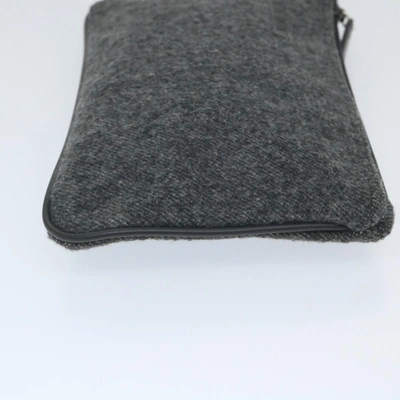 Shop Prada Silver Wool Clutch Bag ()