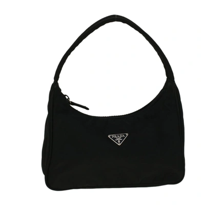 Shop Prada Tessuto Black Synthetic Clutch Bag ()