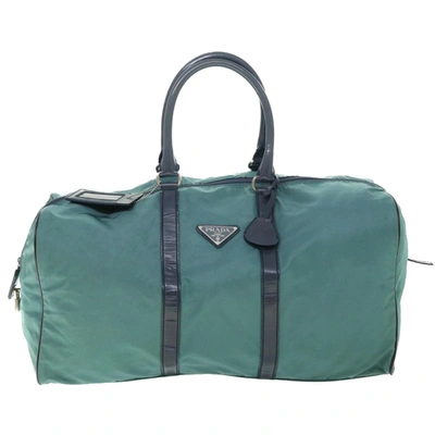 Shop Prada Tessuto Green Synthetic Travel Bag ()