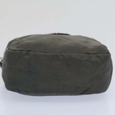 Shop Prada Tessuto Grey Synthetic Clutch Bag ()