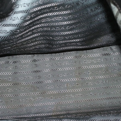 Shop Prada Tessuto Khaki Leather Shoulder Bag ()